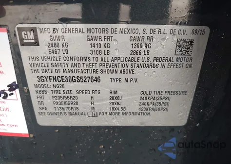 2016 Cadillac Srx Performance Collection from USA, damaged, VIN 3GYFNCE30GS527646